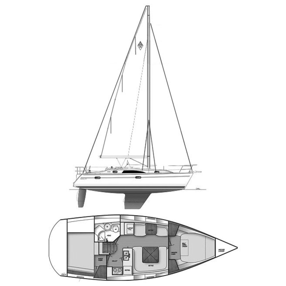 American Catalina 355 (Catalina Series) 30 Inches Ship Model