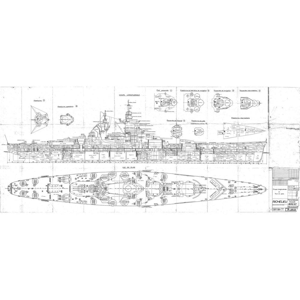 French Jean Bart (Richelieu-Class) Battleship 30 Inches Model