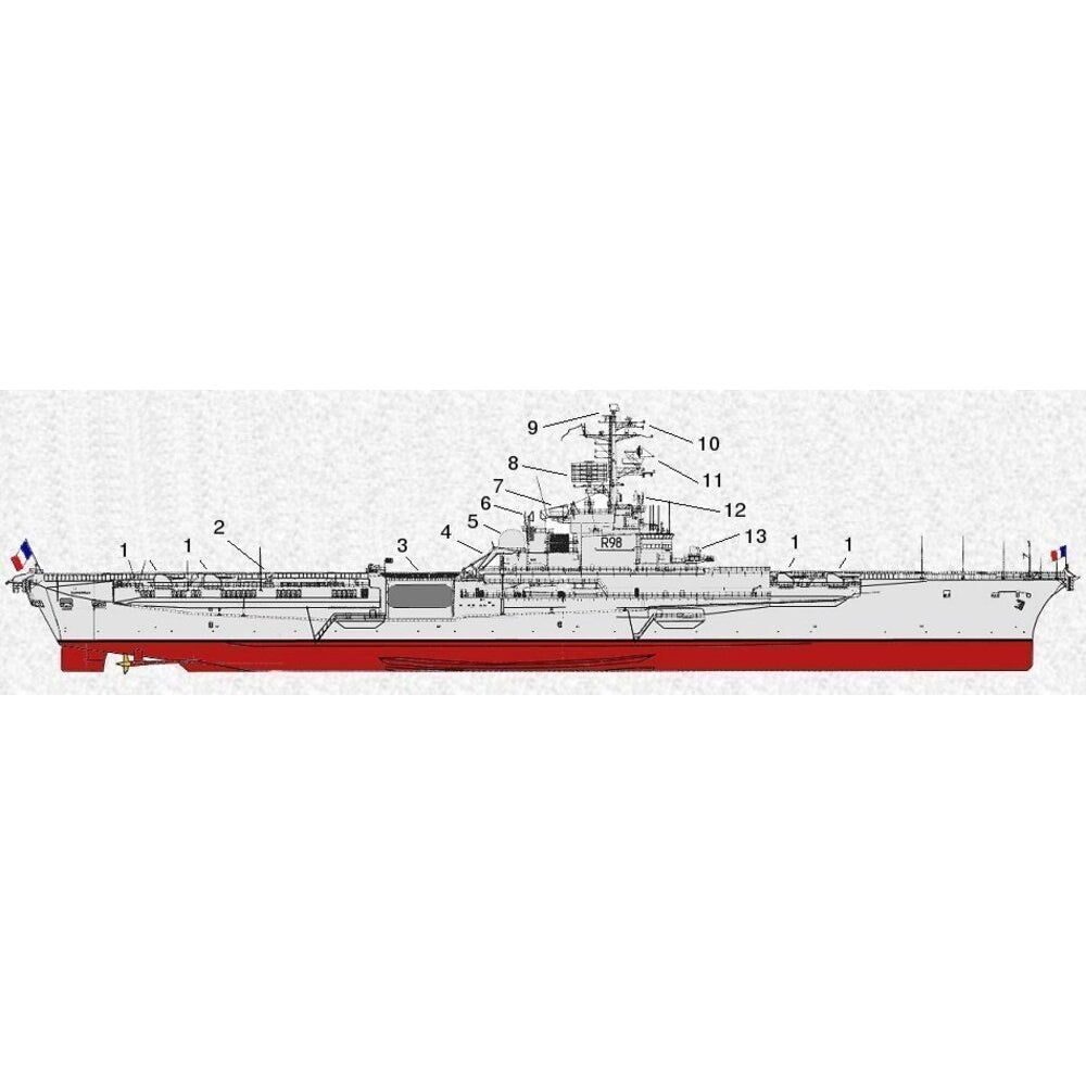 French Clemenceau (R98) 36 Inches Aircraft Carrier Model