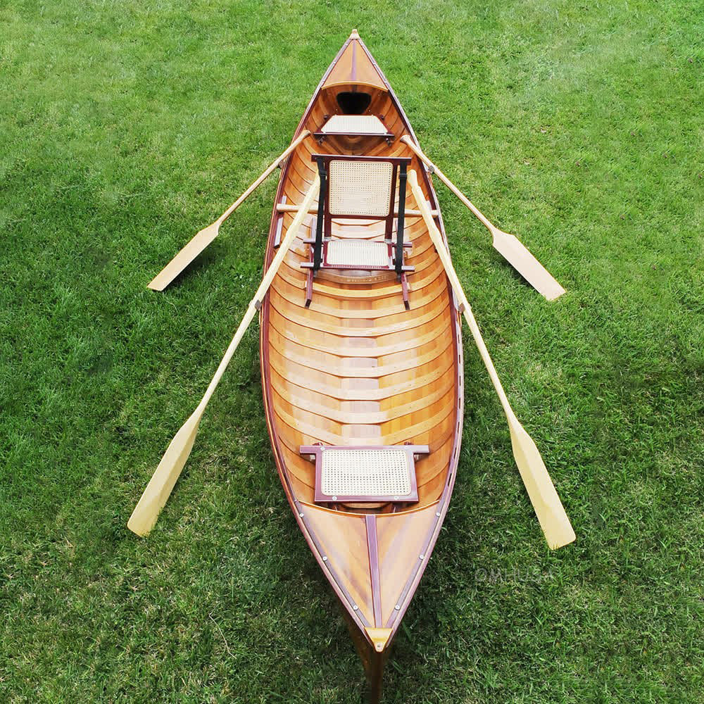 Traditional Wooden Canoe With Ribs