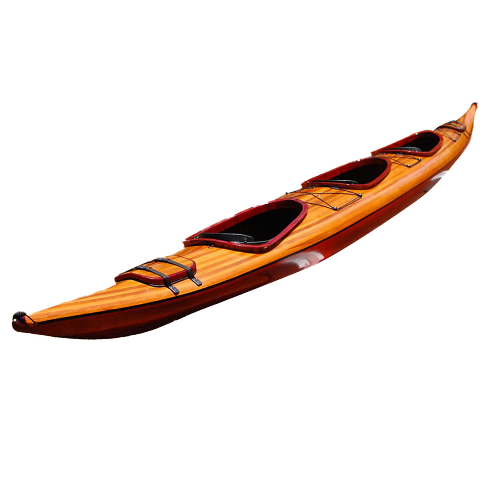 Triple Three-Person 3-Seater Family Wooden Kayak 20ft