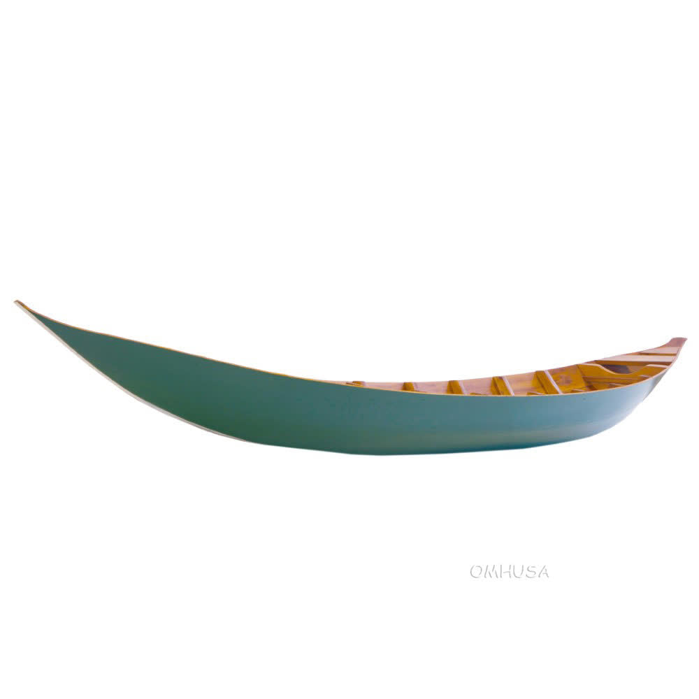 South East Asia Sampan Boat Teal Bottom Thuyen Ba La Tam Ban