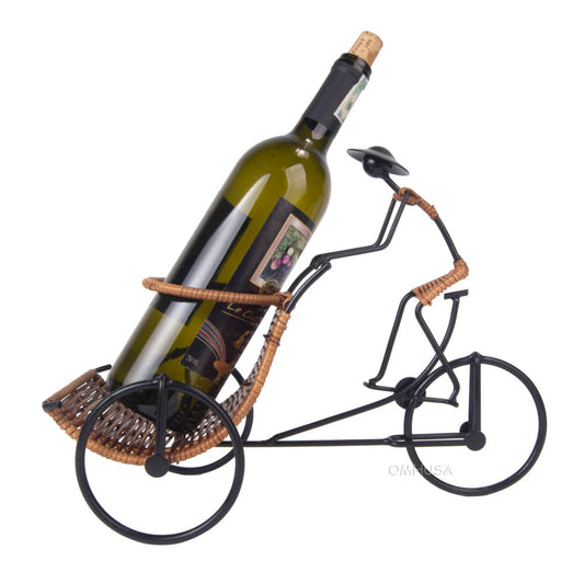 Asian Style Rickshaw Cyclist Wine Holder