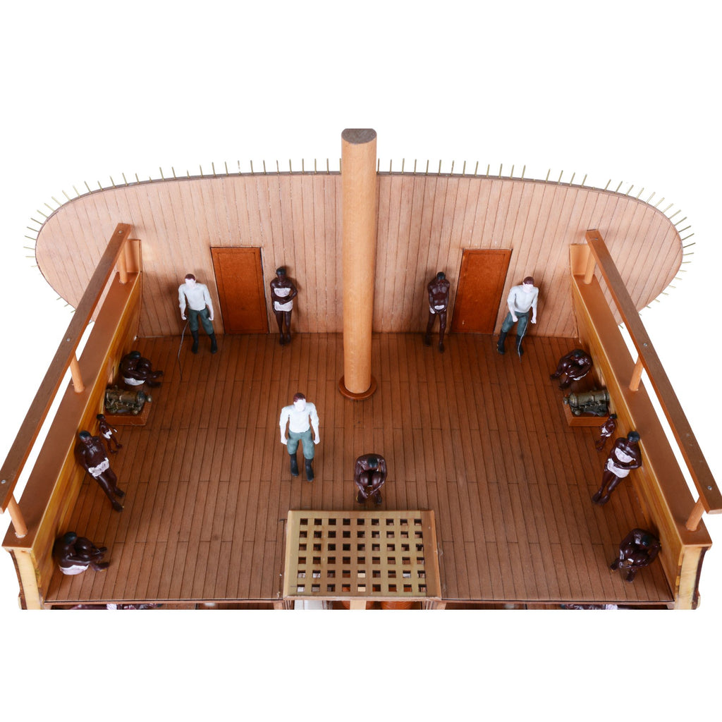 Dutch Slave Ship — 17th–18th C. Cross-Section Cutaway Model (21.6 in / 55 cm, Handcrafted Wood)