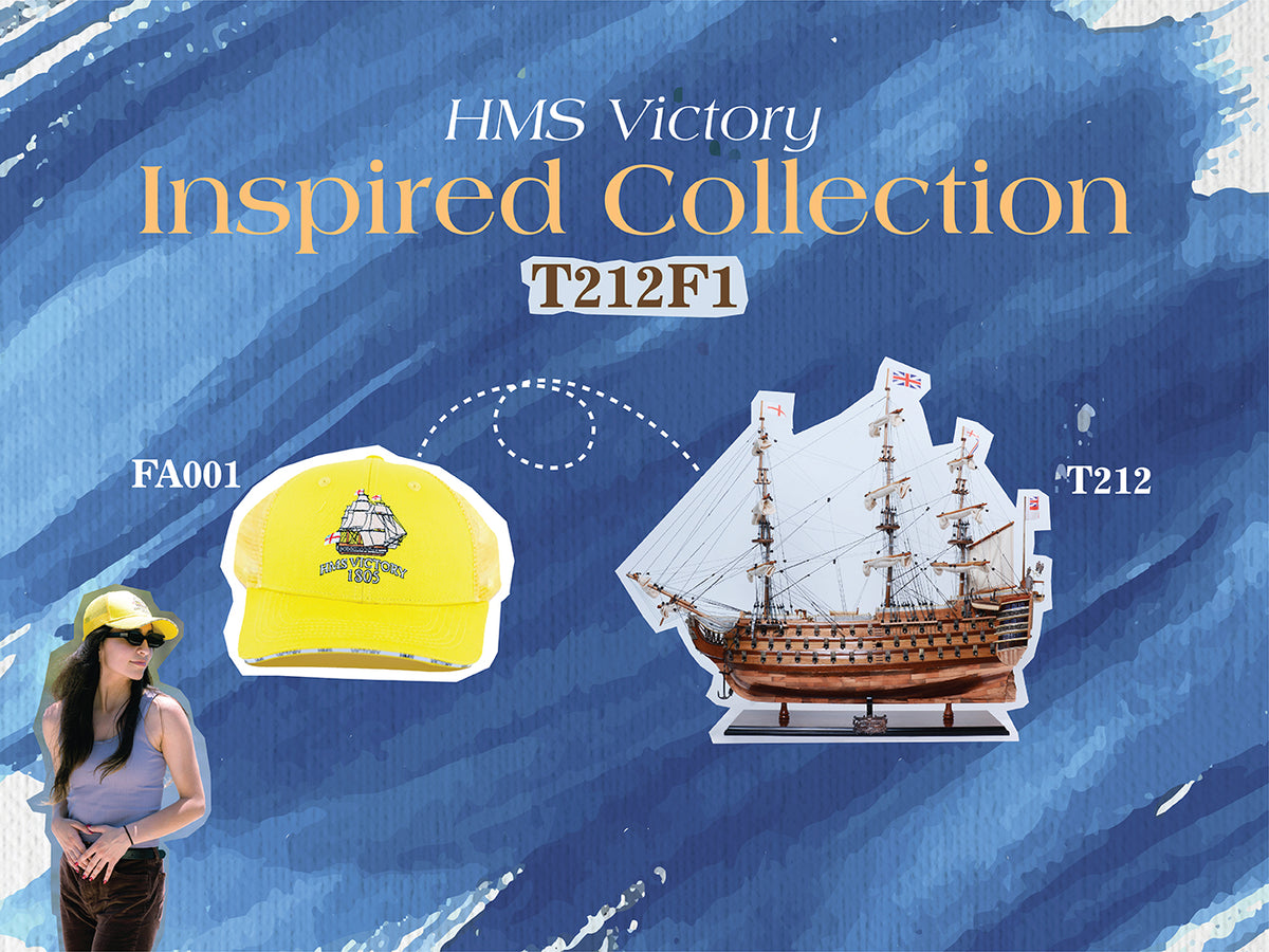 HMS Victory model ship and classic hat combo set