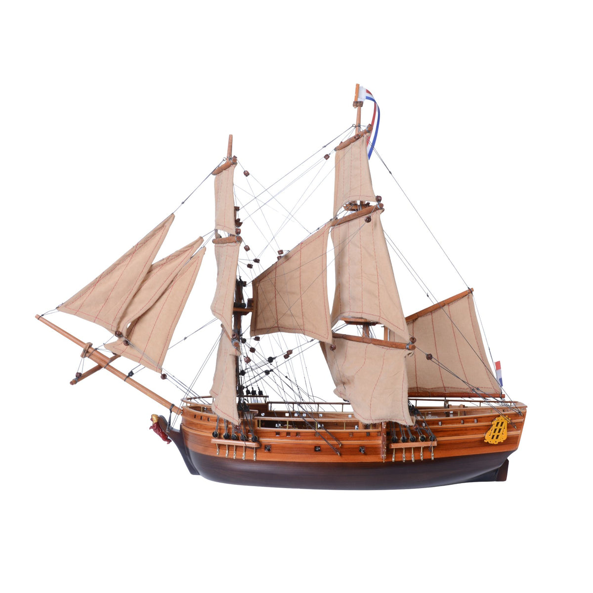 Dutch trade ship model, 15 inches, western red cedar, handcrafted