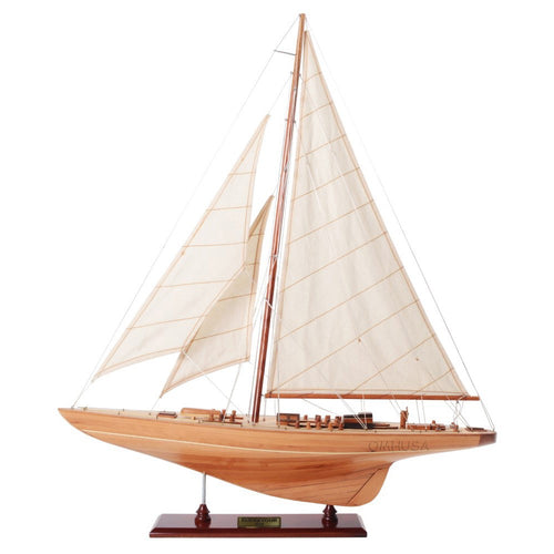 Endeavour J-class yacht model, 24 inch, handmade wood