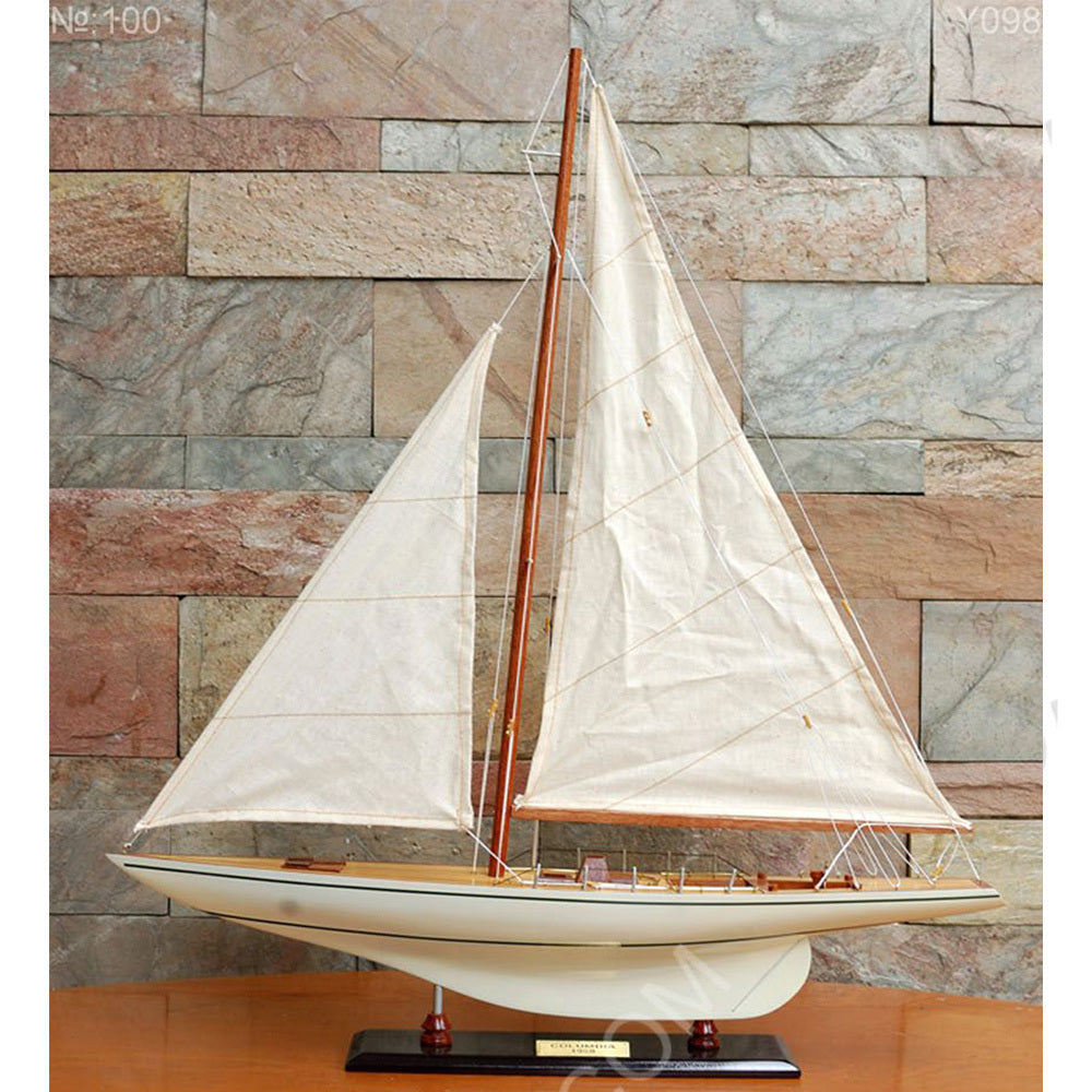 Columbia Painted Large Sailboat Schooner Yacht Model