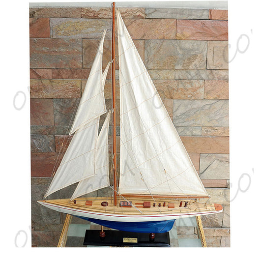 Enterprise Painted Large Sailboat Schooner Yacht Model