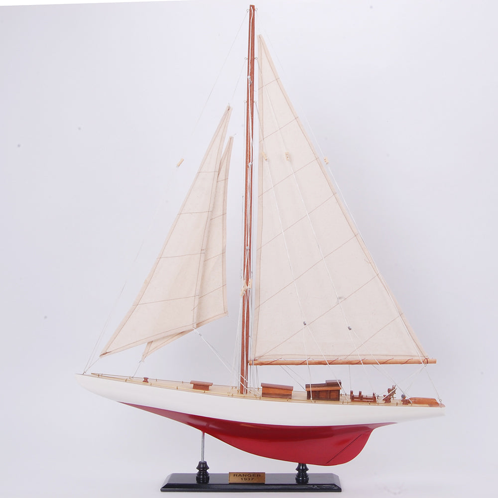 Ranger J-Class racing yacht model, 24 inches, painted, fully rigged